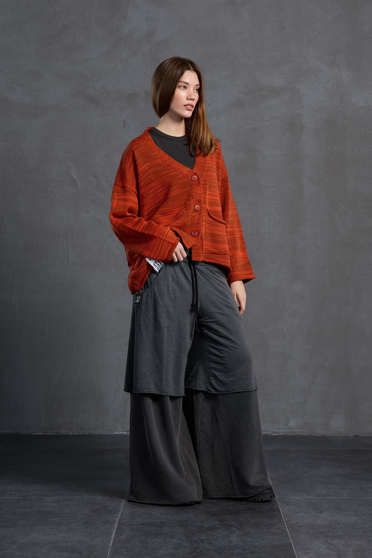 Black Wide-leg Oversized Trousers 18040