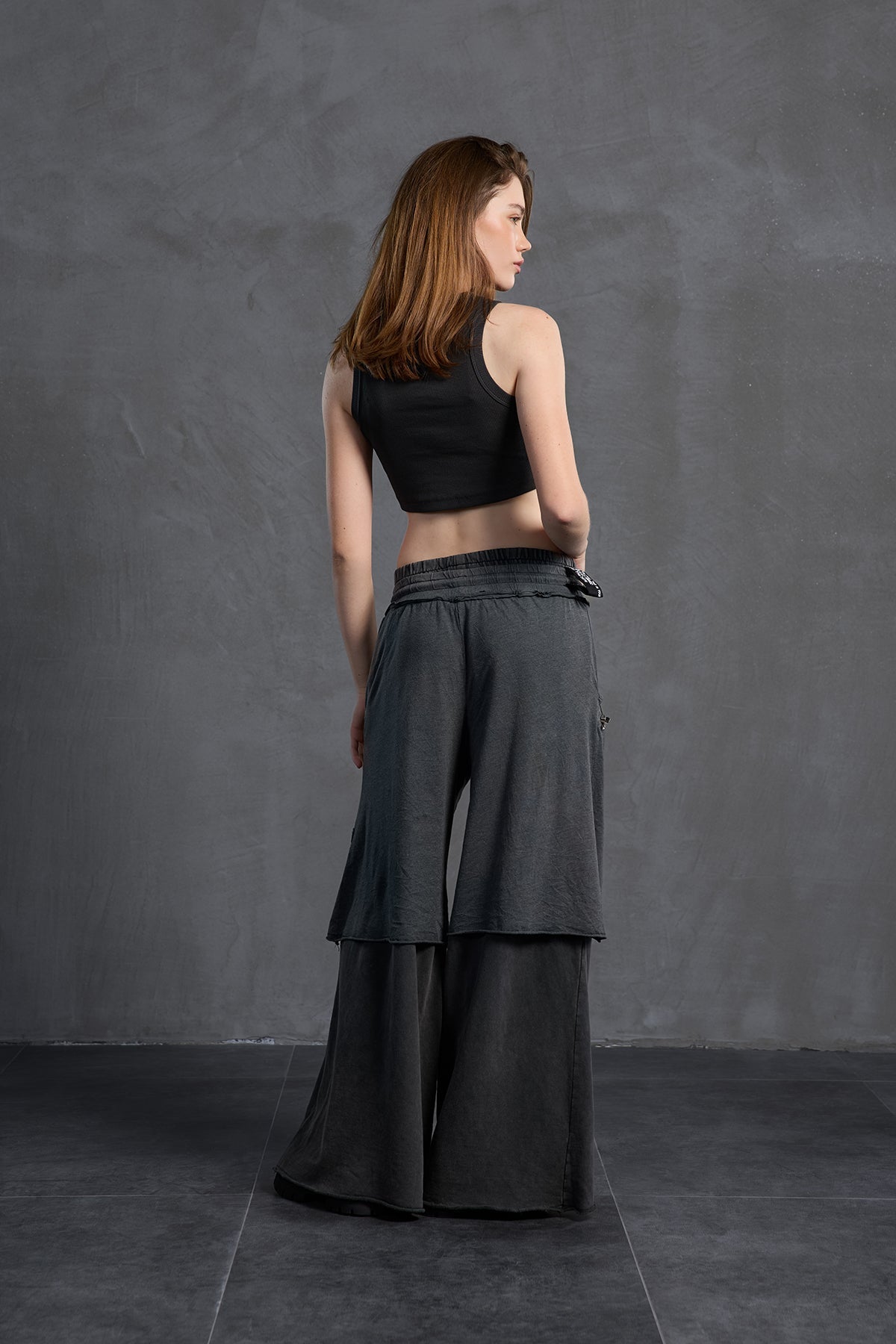 Black Wide-leg Oversized Trousers 18040