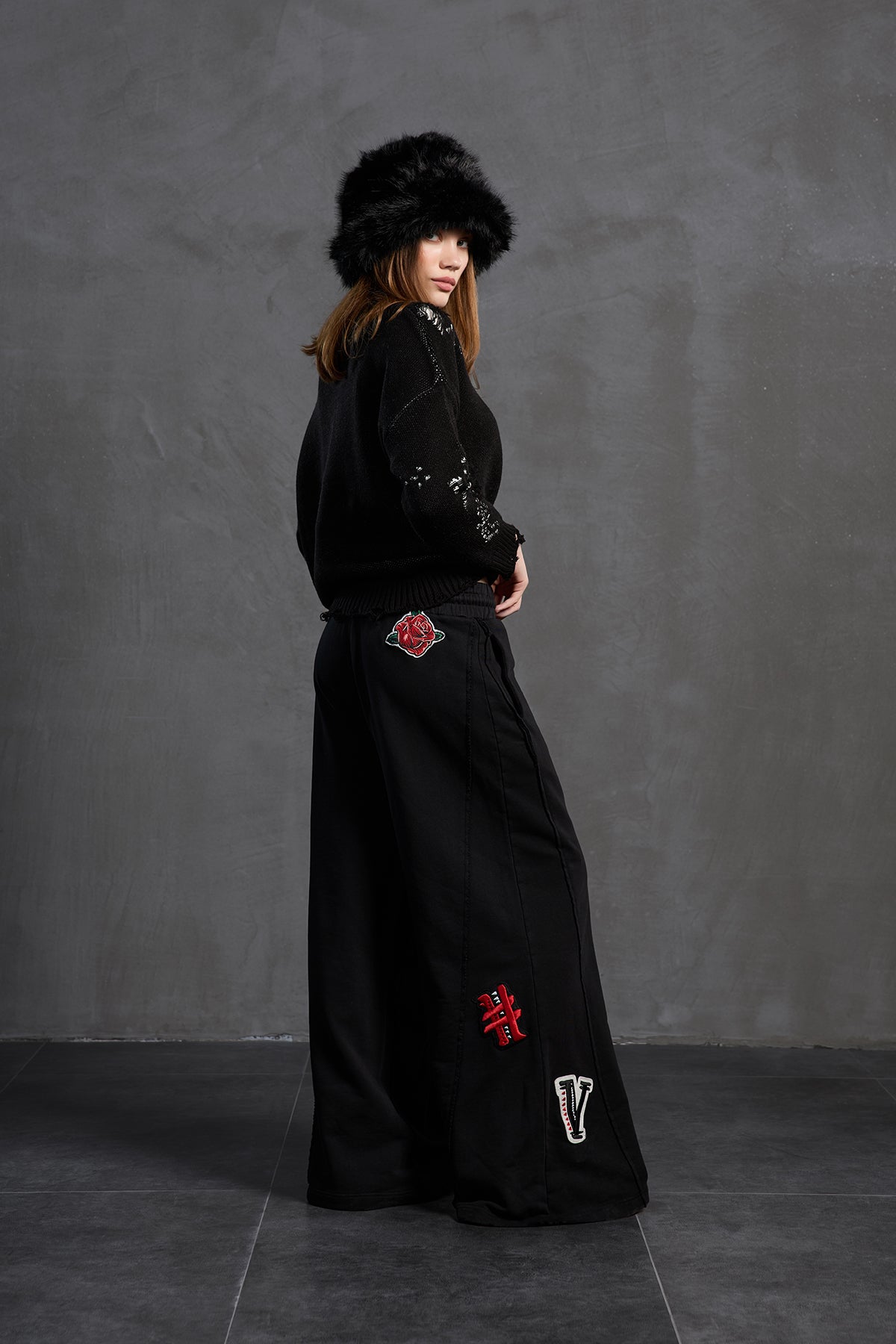 Black Off White Oversized Knit Sweater 18051