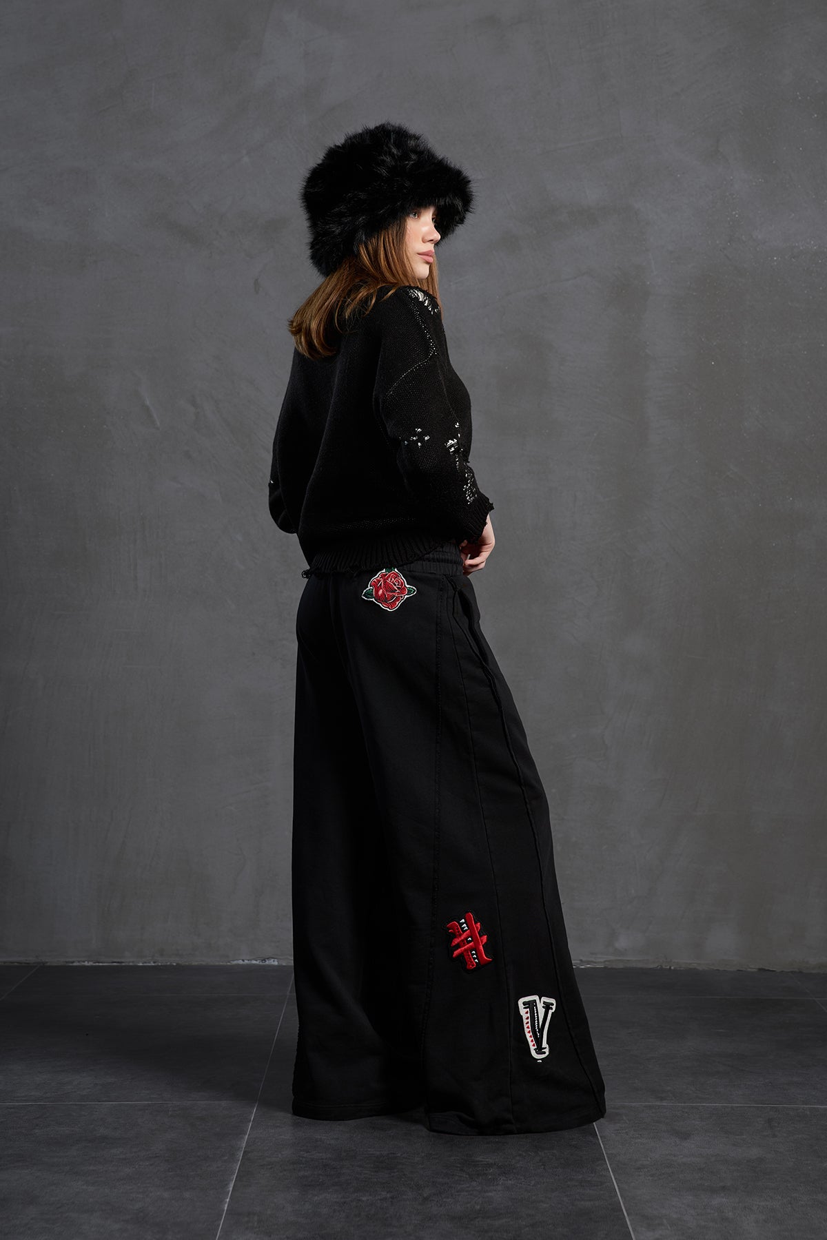 Black Off White Oversized Knit Sweater 18051