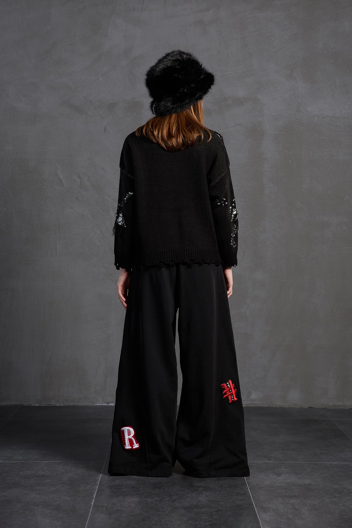 Black Off White Oversized Knit Sweater 18051