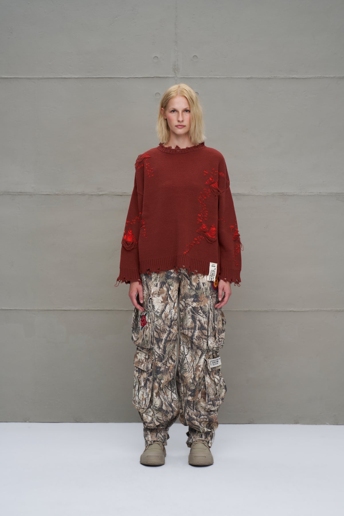 Brown Orange Knit Sweater 18051