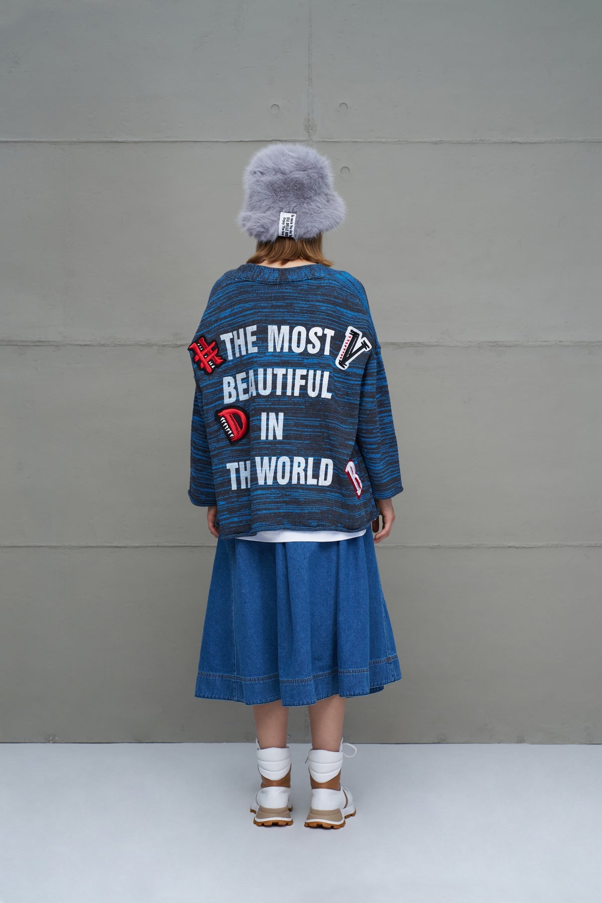 Anthracite Blue Knit Cardigan 18062