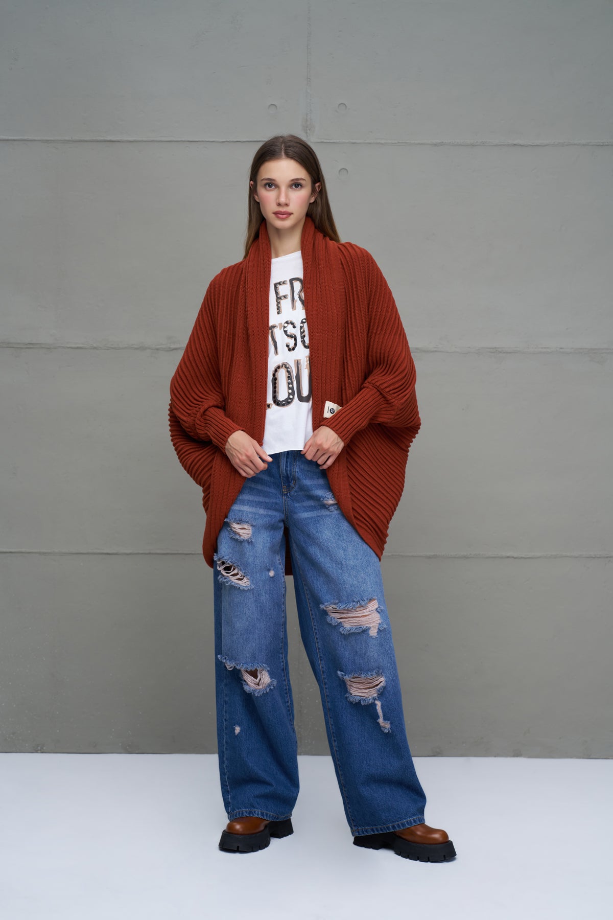 Maroon Knit Cardigan 18072