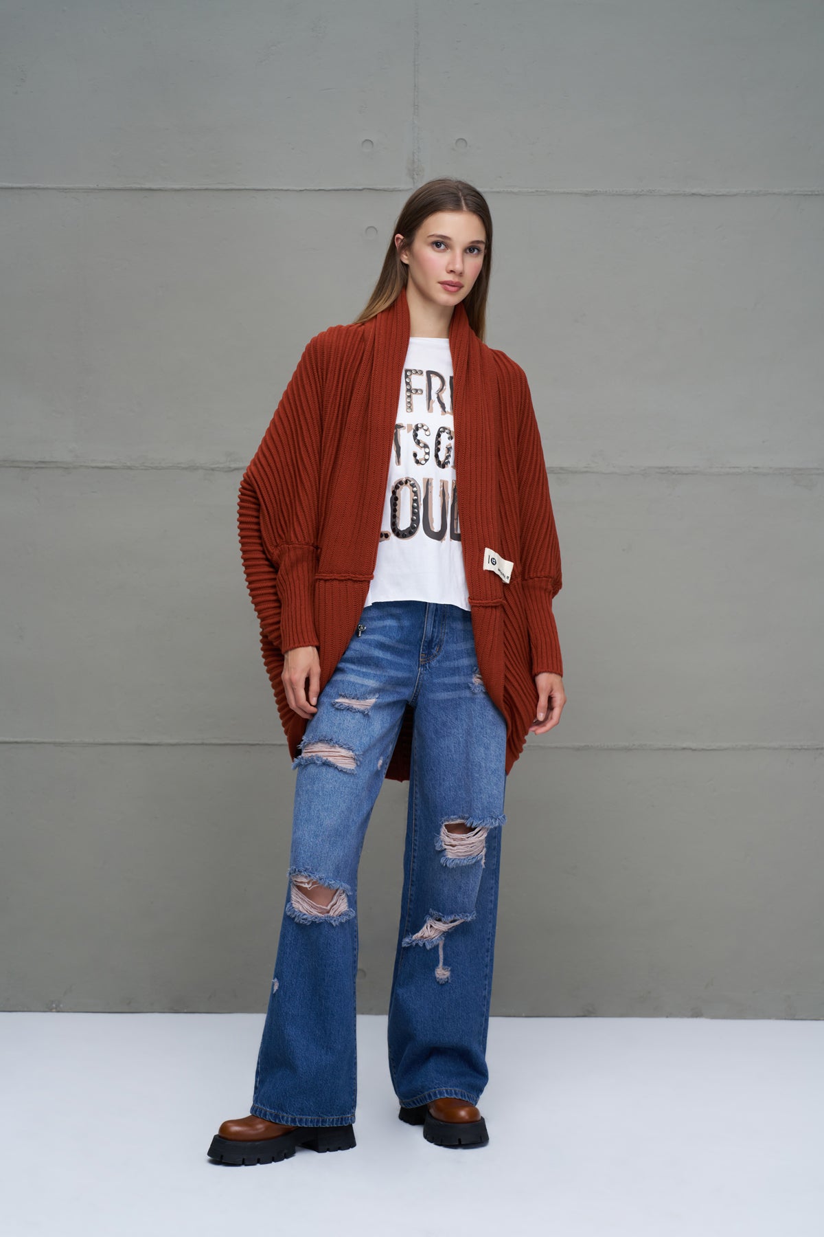 Maroon Knit Cardigan 18072