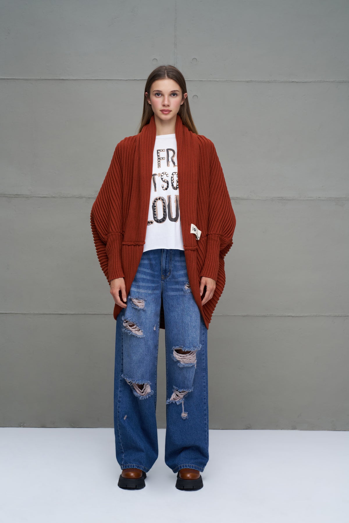 Maroon Knit Cardigan 18072