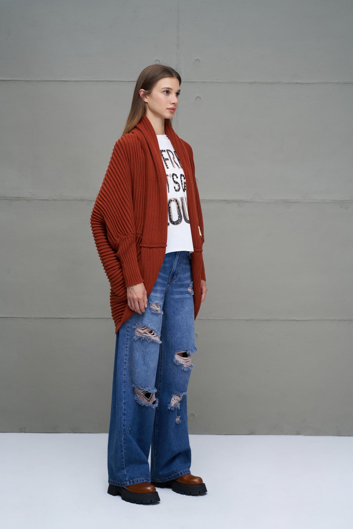 Maroon Knit Cardigan 18072