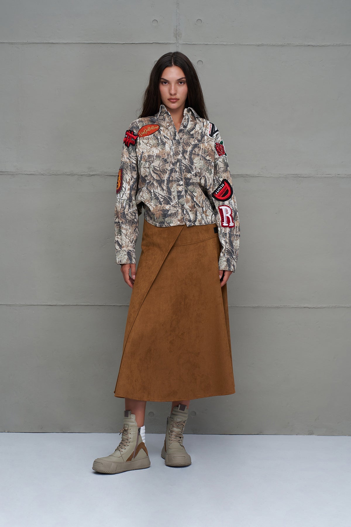 Beige Asymmetric Cut Oversized Shirt 18091
