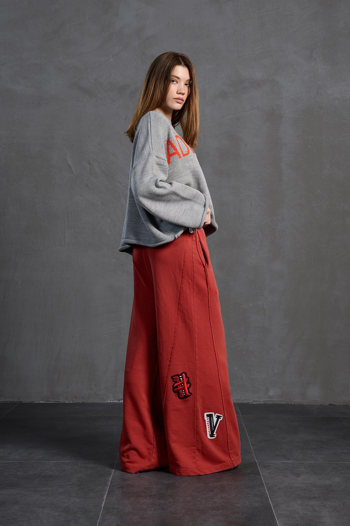 Maroon Oversized Trousers 18158