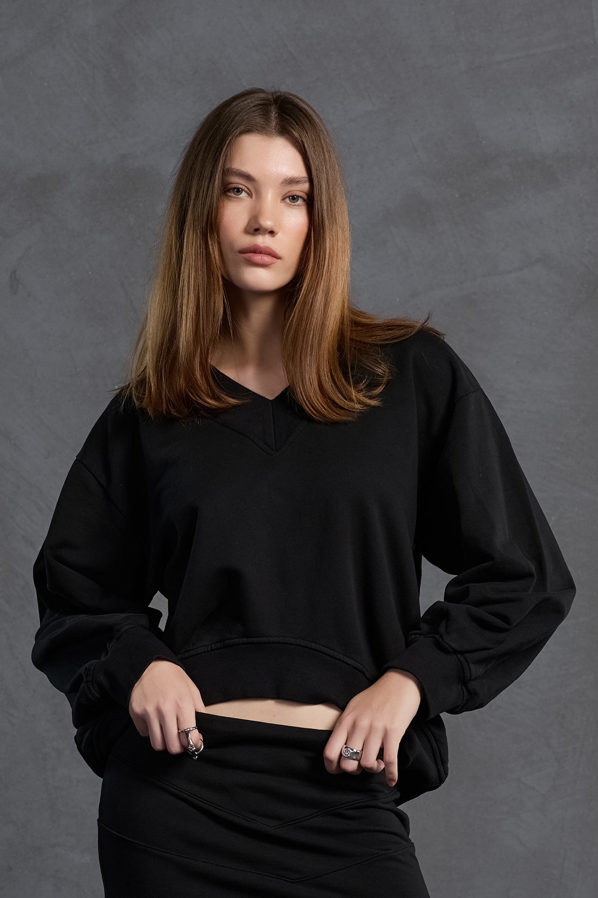 Black Oversized Sweatshirt 18159