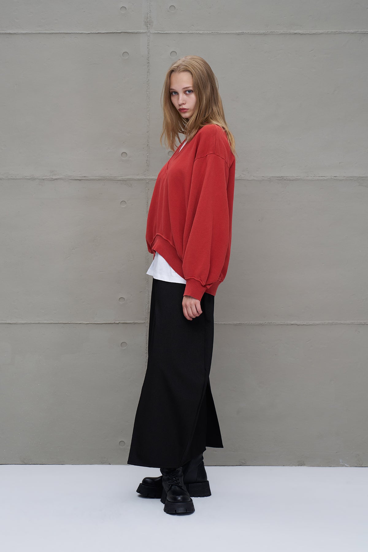 Maroon Oversized Sweatshirt 18159