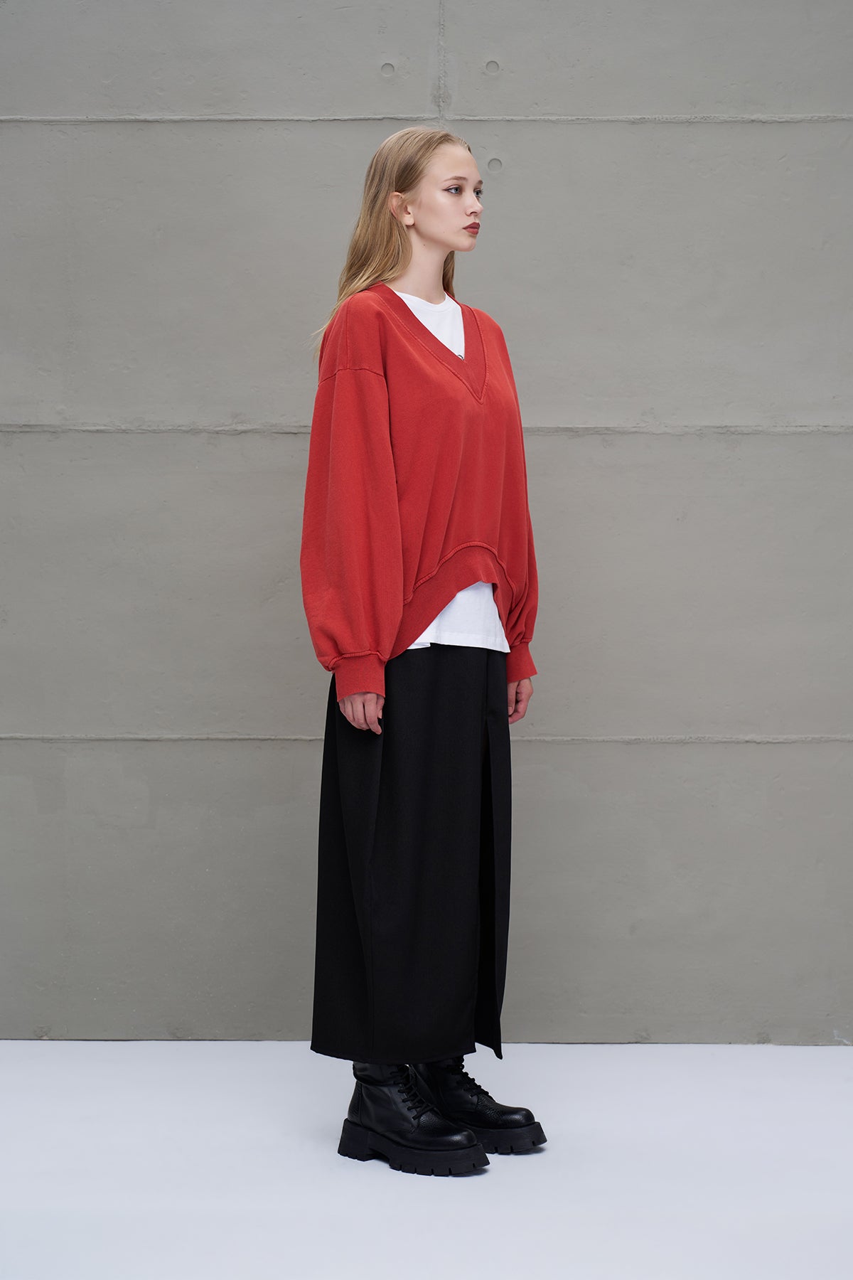 Maroon Oversized Sweatshirt 18159