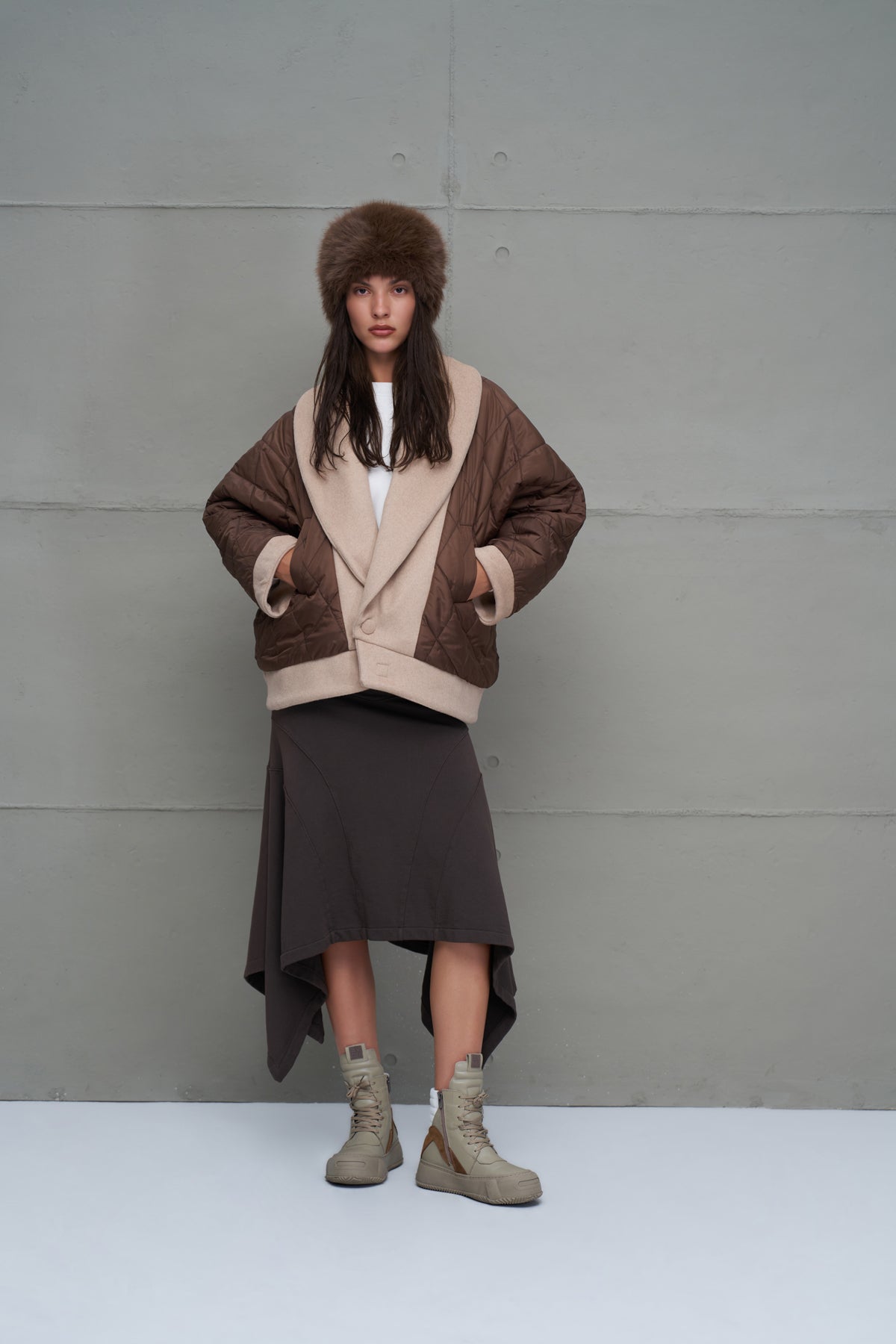 Beige Brown Jacket 18186