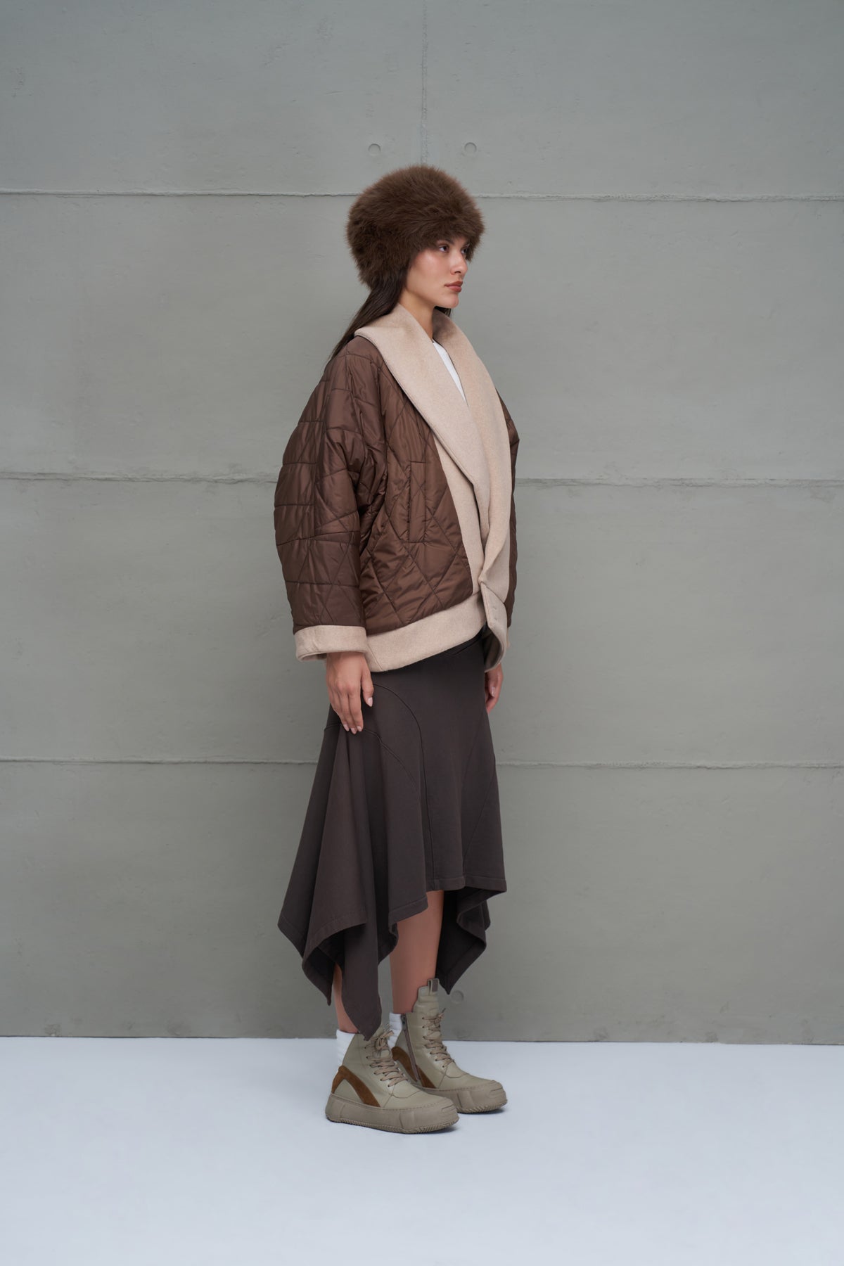 Beige Brown Jacket 18186