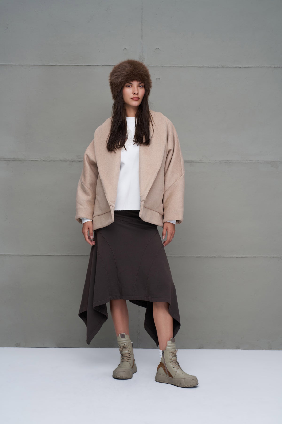 Beige Brown Jacket 18186