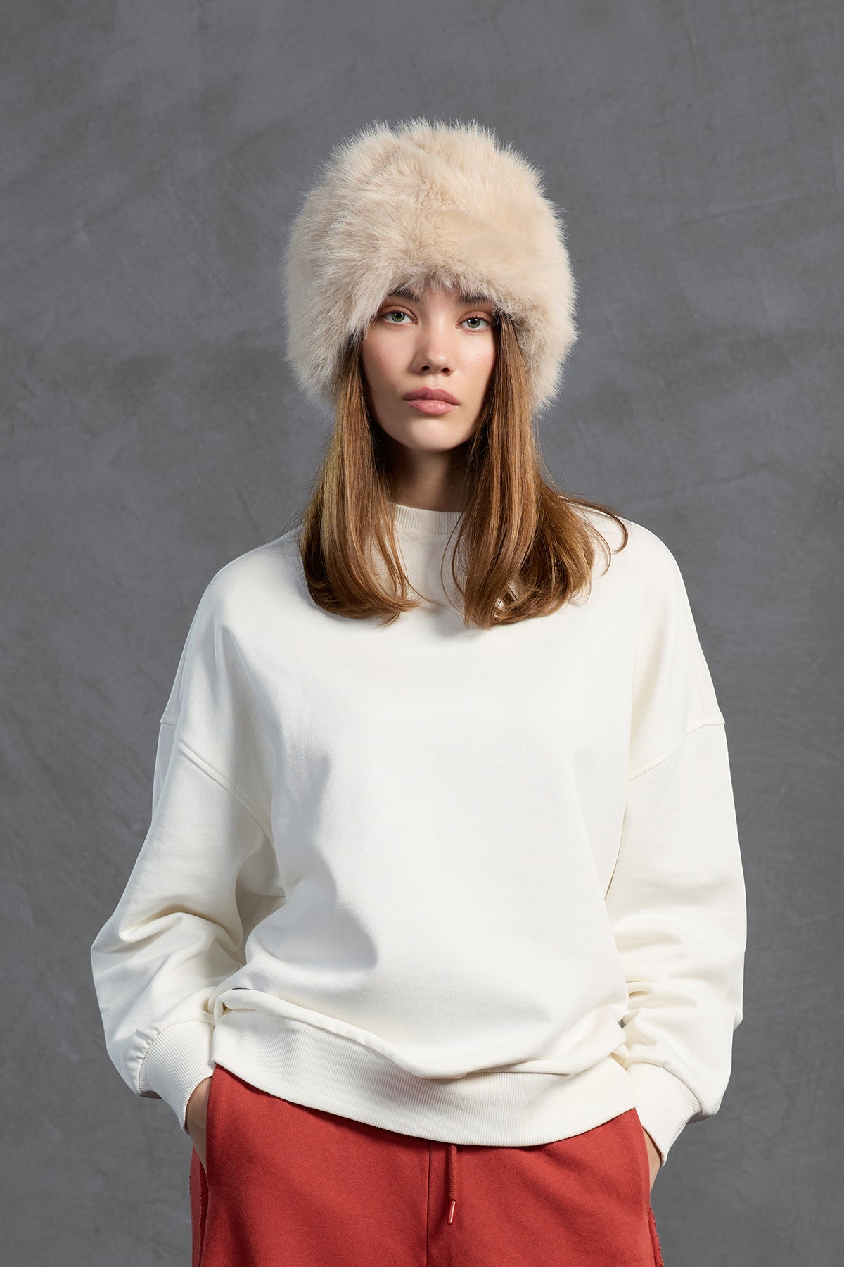 Off White Slogan Printed Oversized Sweatshirt 18217