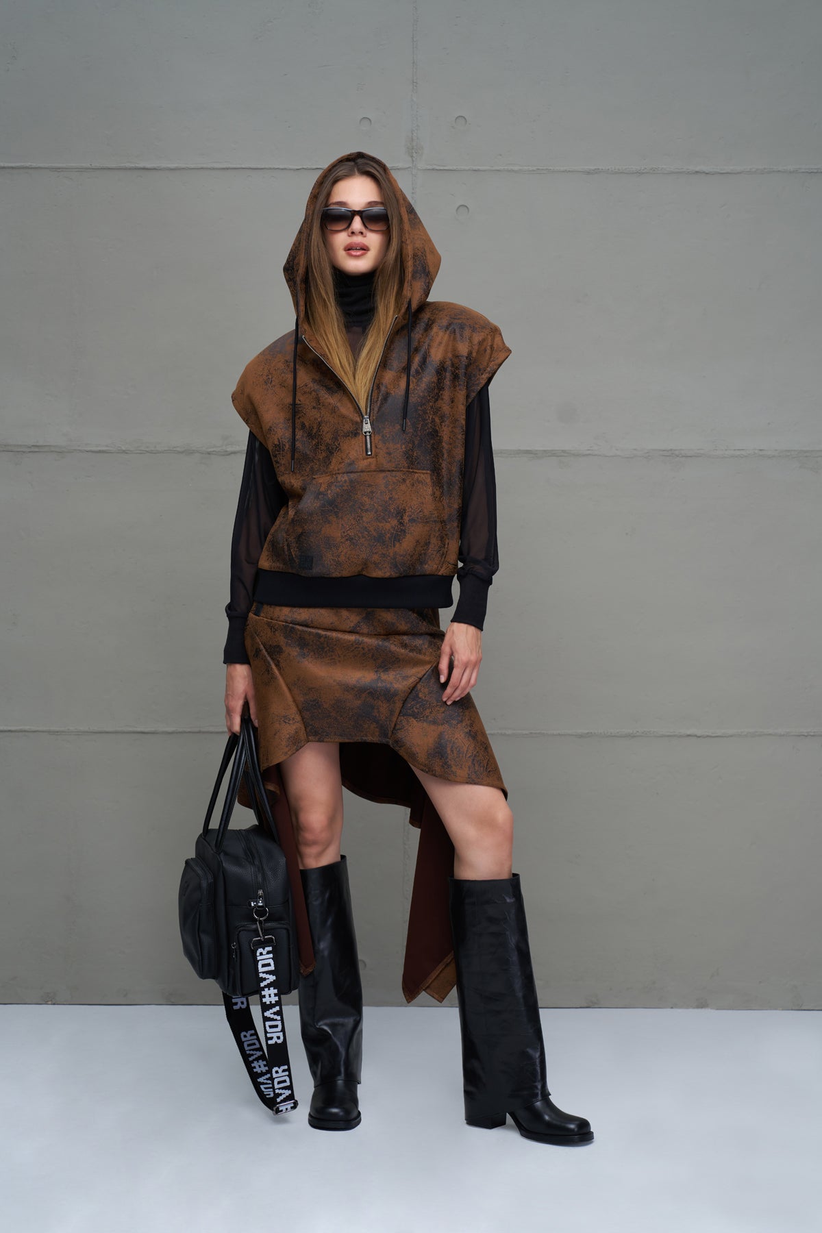 Camel Black Skirt 18226