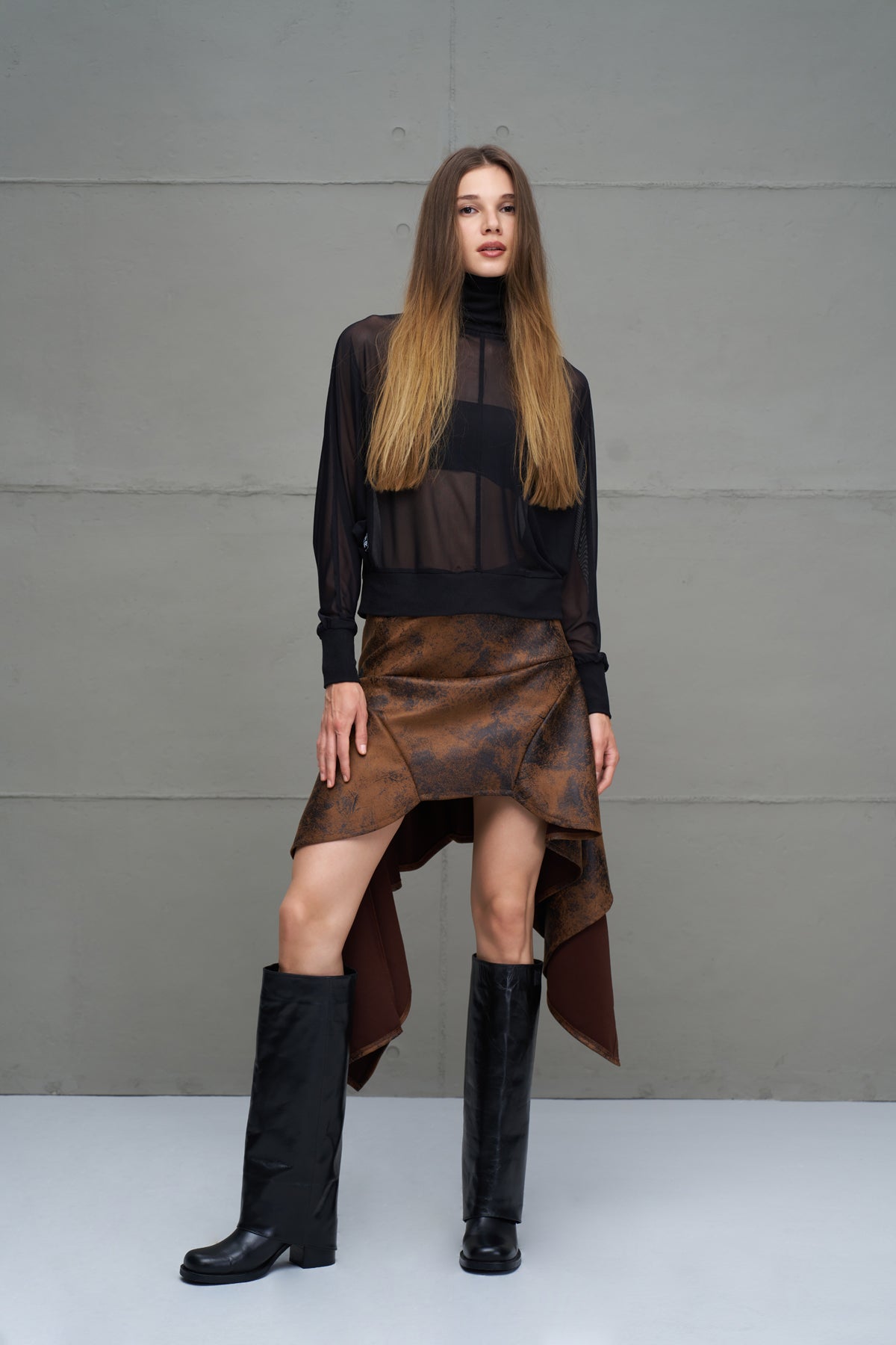 Camel Black Skirt 18226