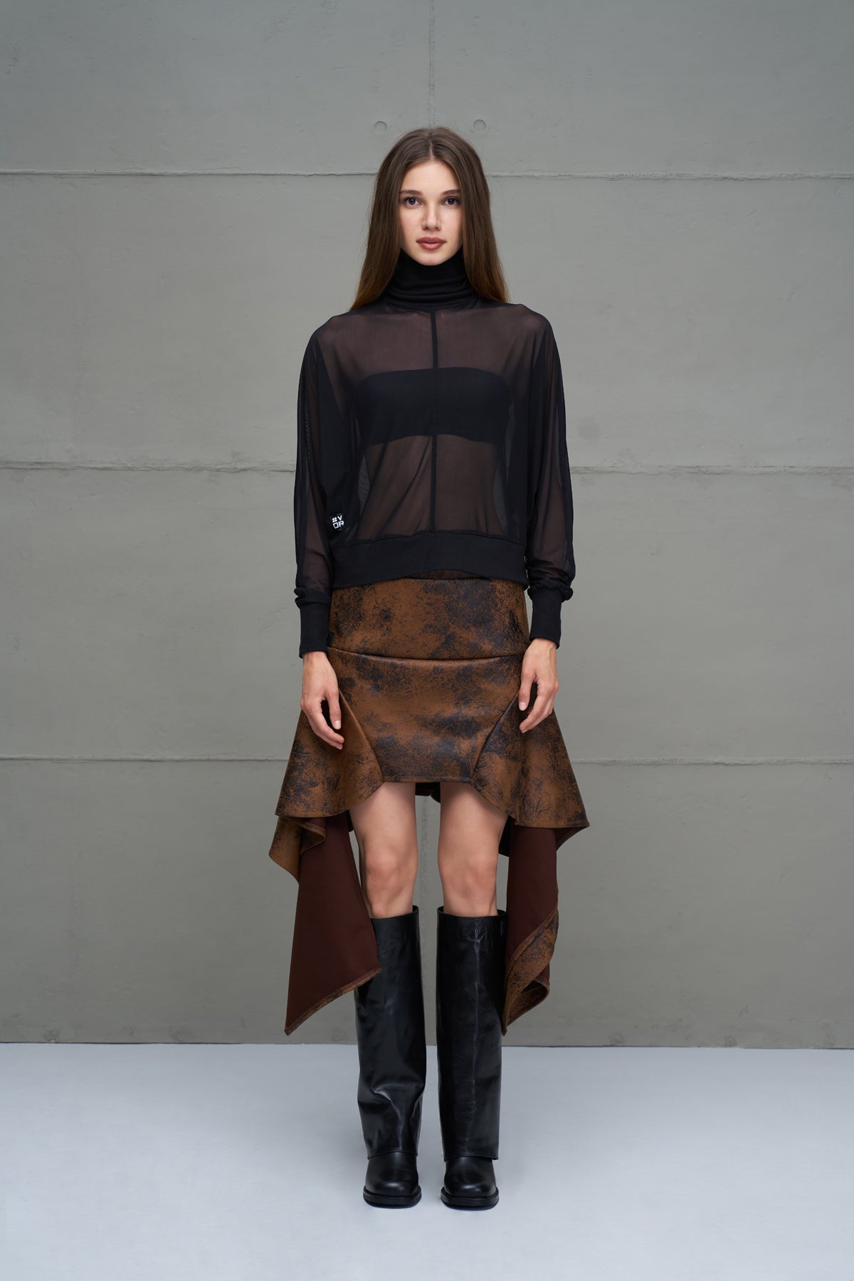 Camel Black Skirt 18226