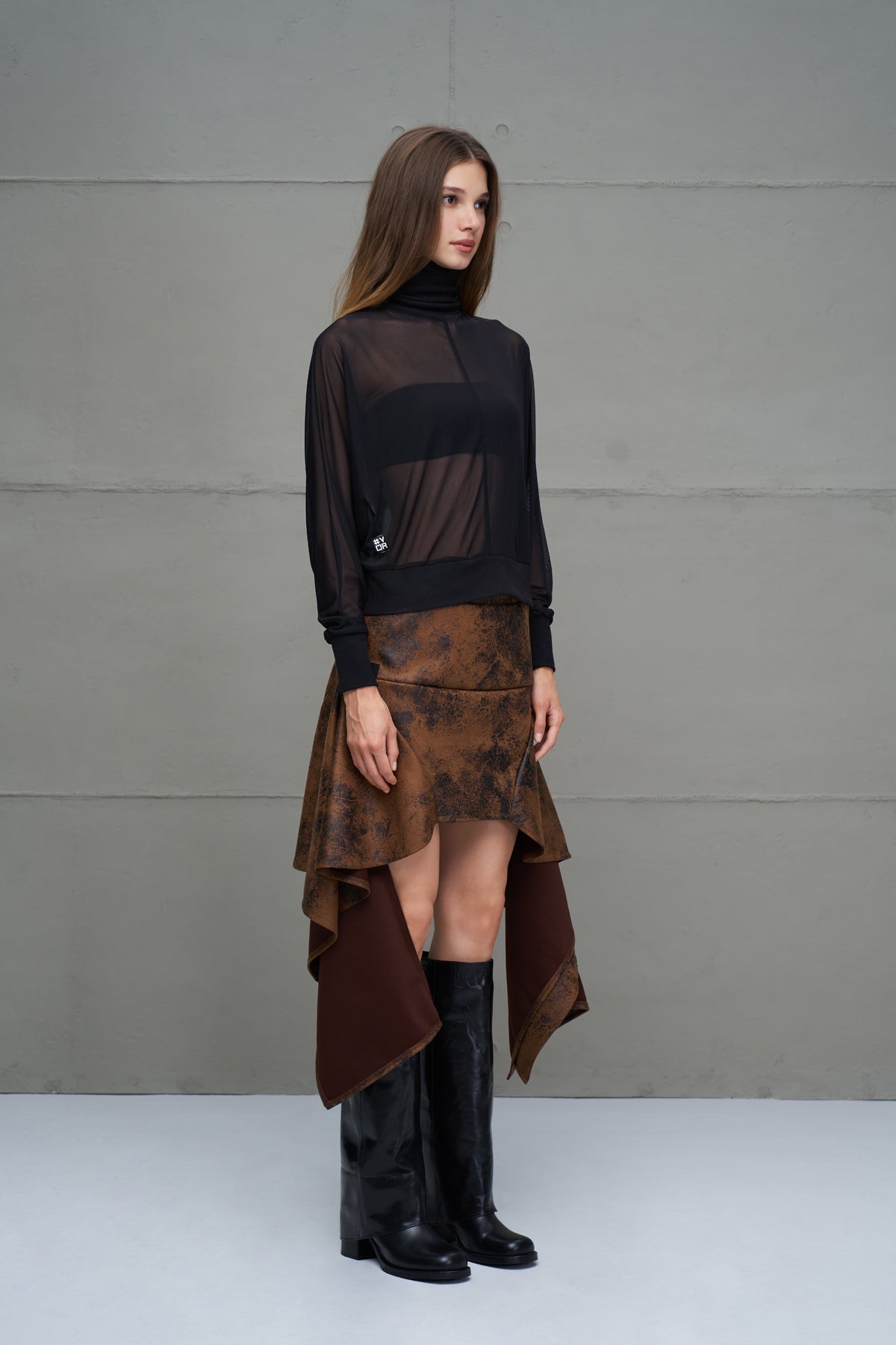 Camel Black Skirt 18226