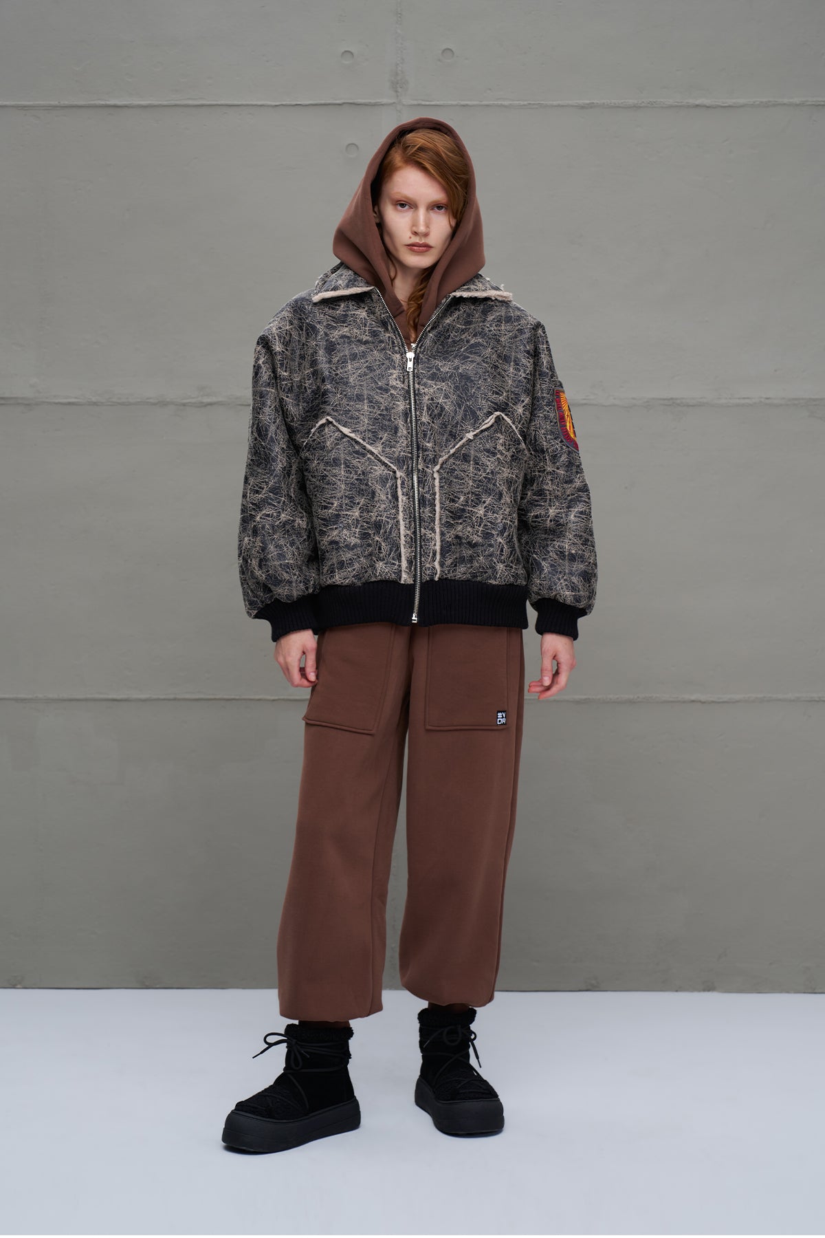 Black Oversize Pilot Jacket 18258