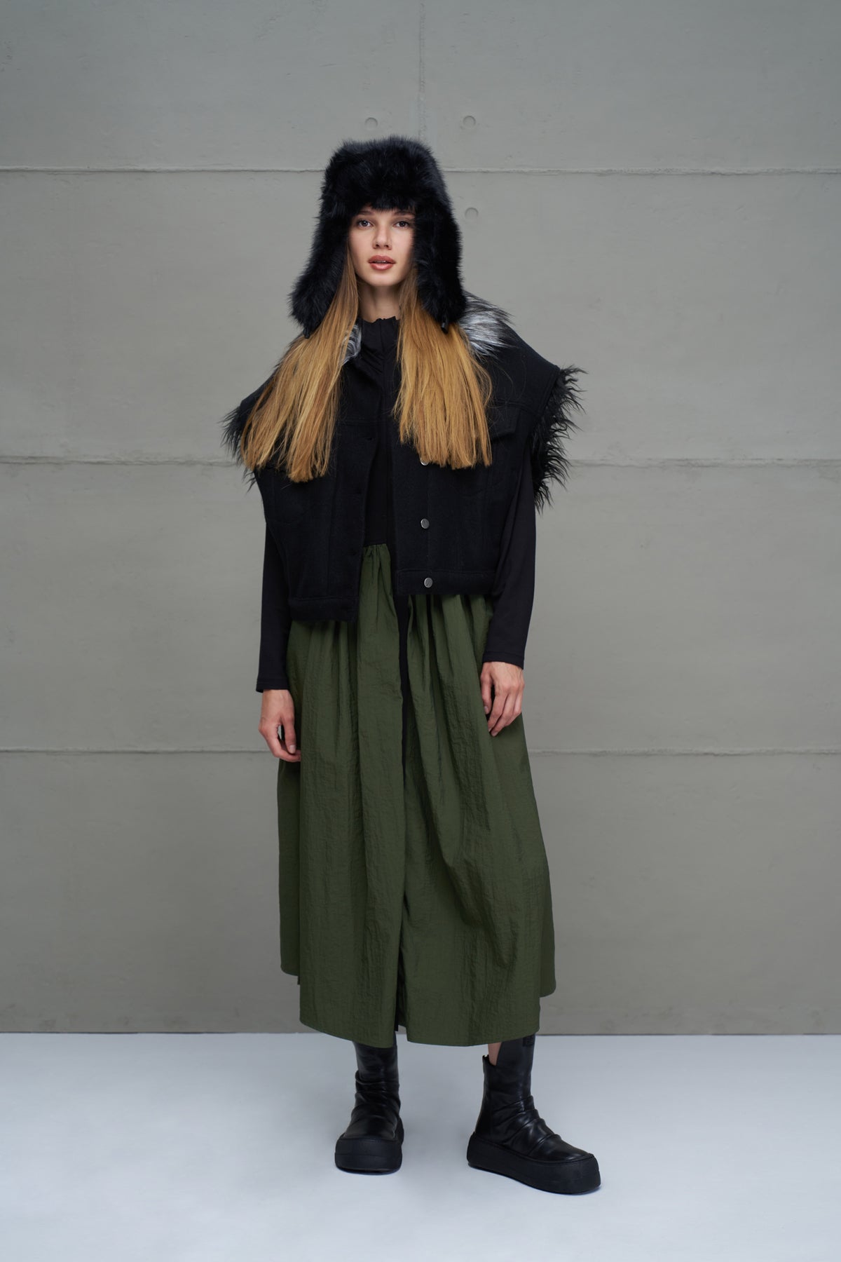 Black Green Dress 18273