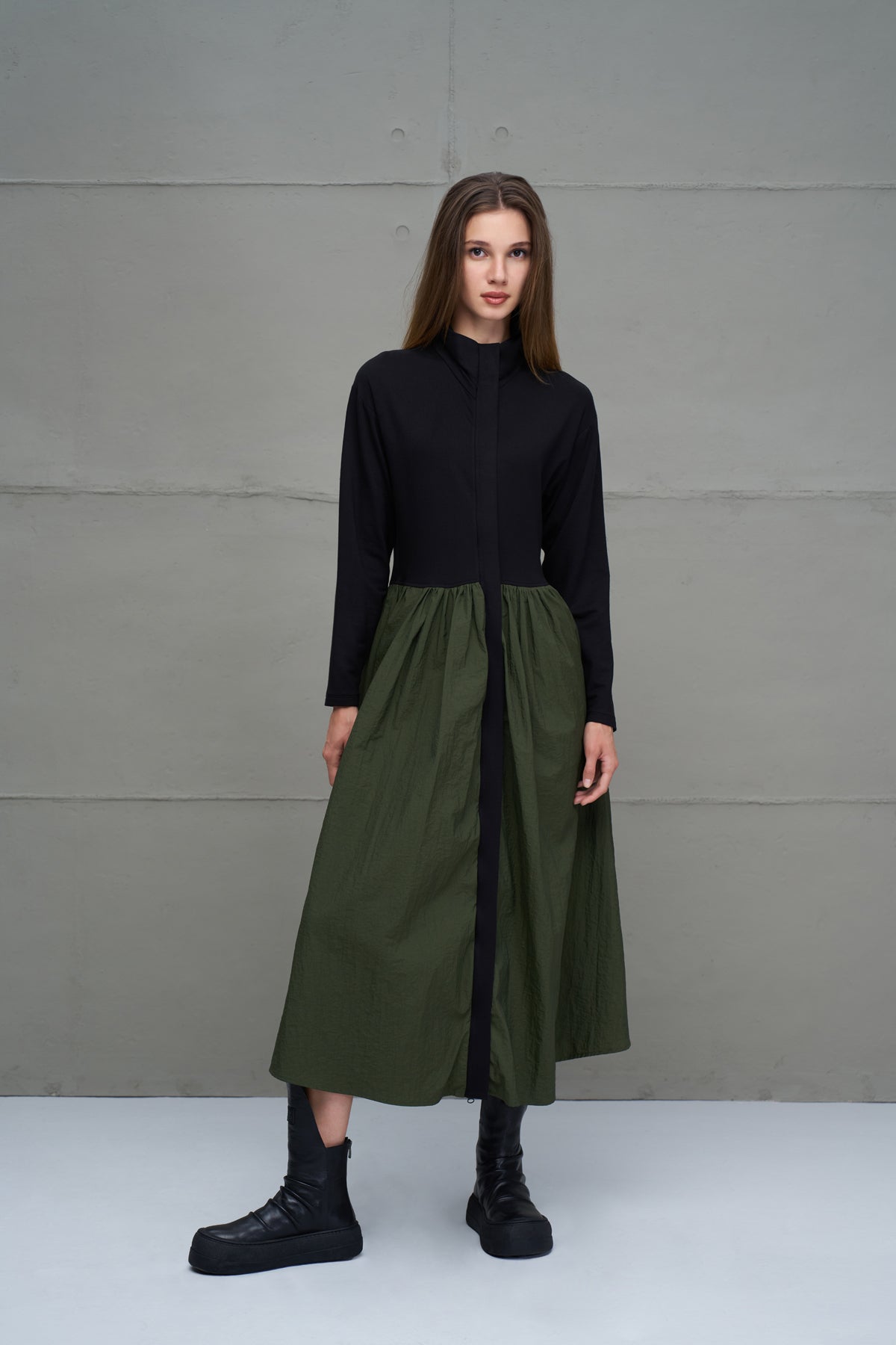 Black Green Dress 18273
