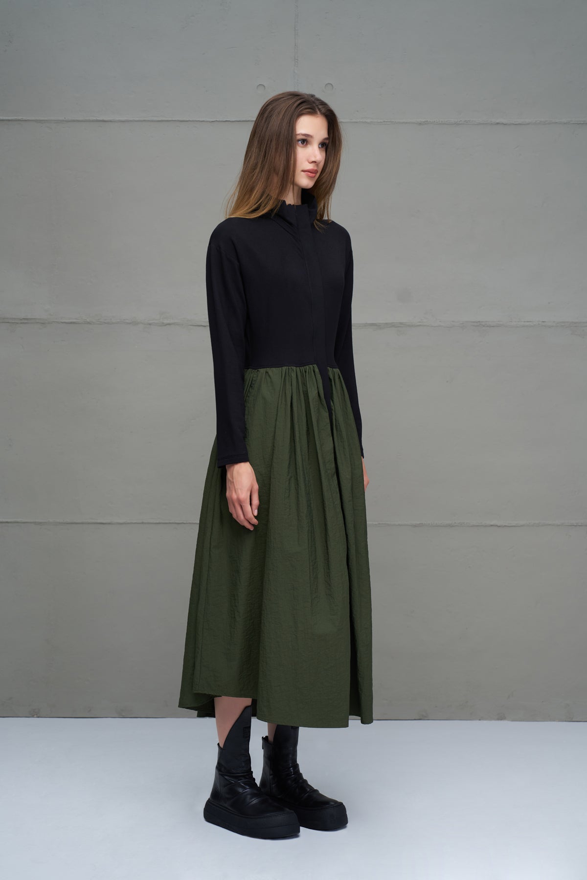 Black Green Dress 18273