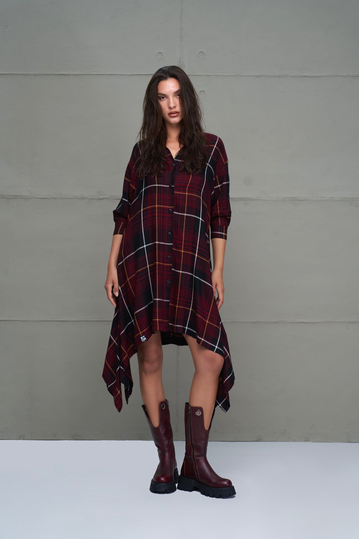 Black Burgundy Dress 18291