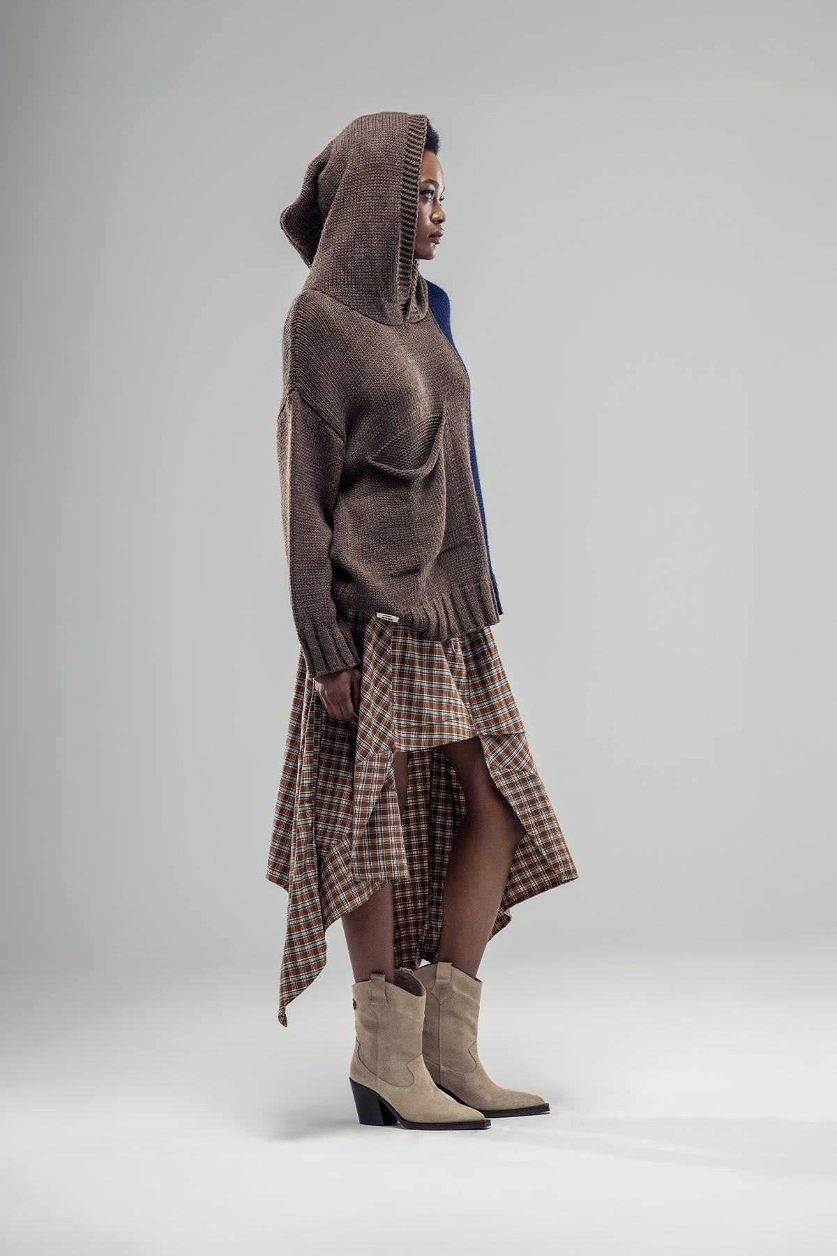 Camel Brown Grey Skirt 20159