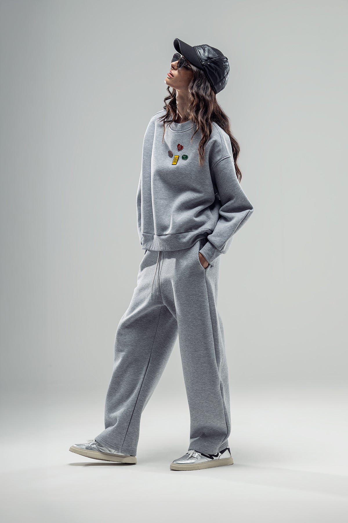Grey Melange Trousers 20297