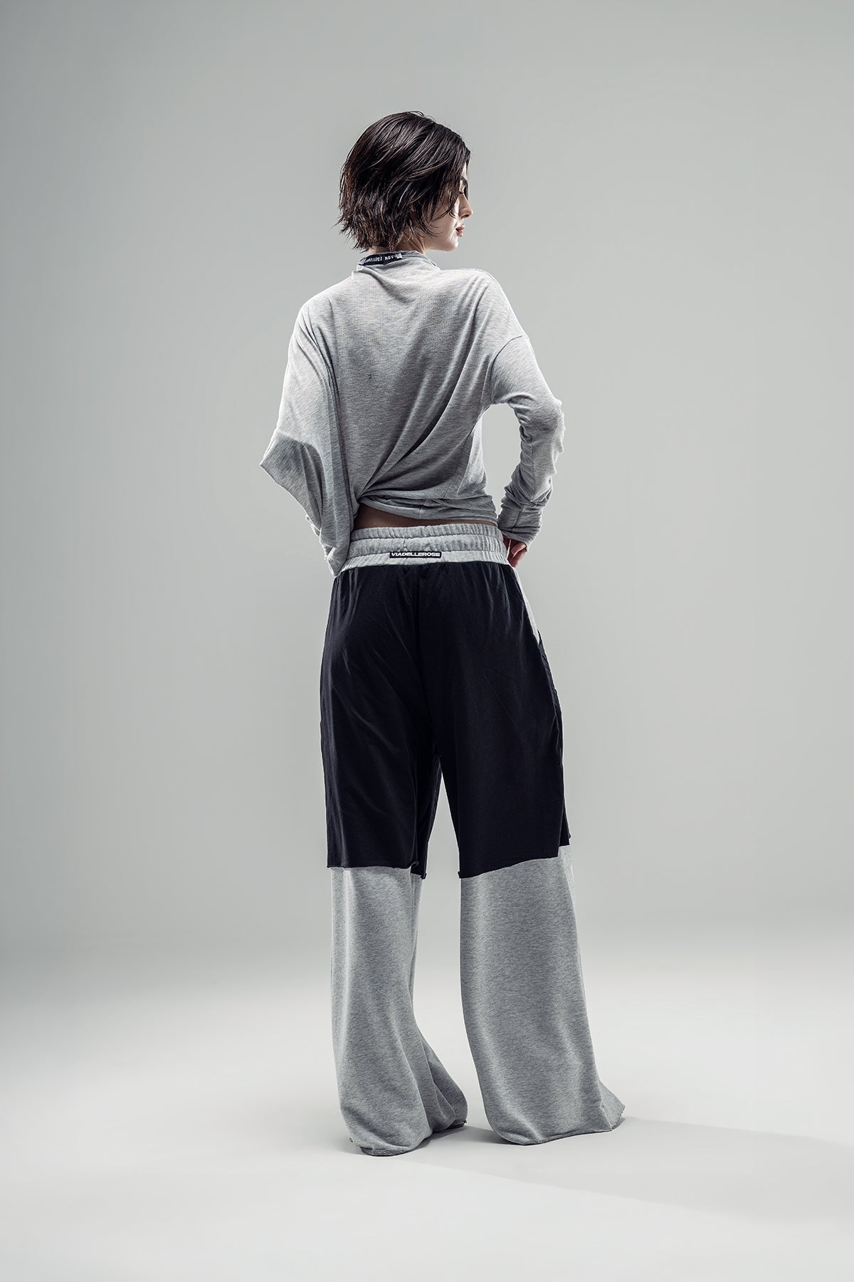 Ice Melange Black Trousers 20298